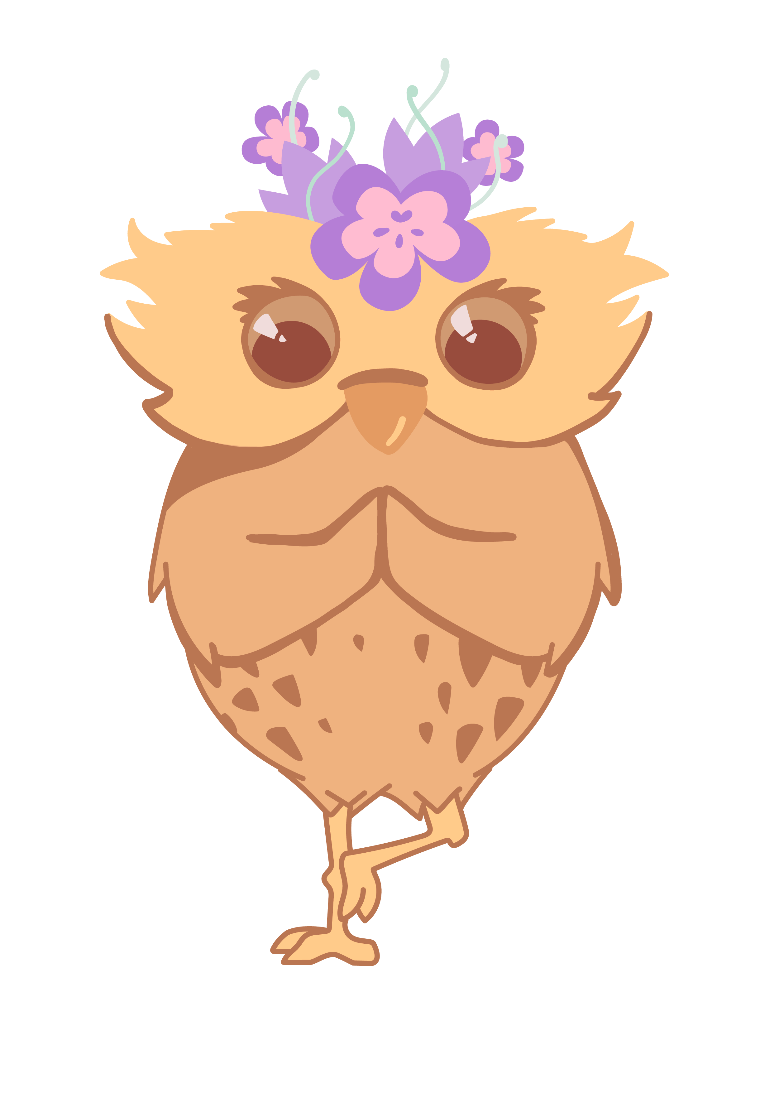 Yogaeule Maskottchen